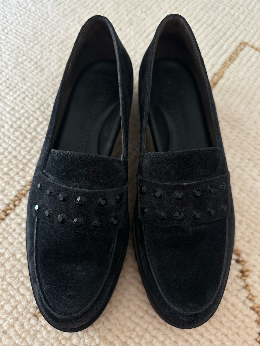 NWOB Paul Green Black Suede Loafers size 8